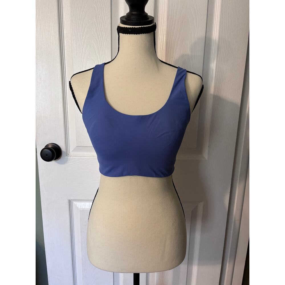 On Active Sports Bra Mid to Low Impact Workout Gym Pilates Yoga Blue & Black